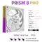 METALFISH PRISM 8 PRO 120mm ARGB Case Fan 5V 3 Pin Sync Quiet Cooling 1200RPM 6