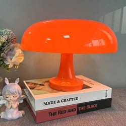 minimalist modern orange mushroom table lamp danish designer style