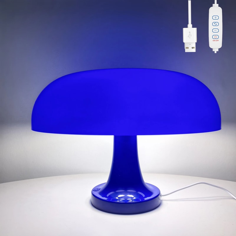 Minimalist Modern Orange Mushroom Table Lamp Danish Designer Style 7