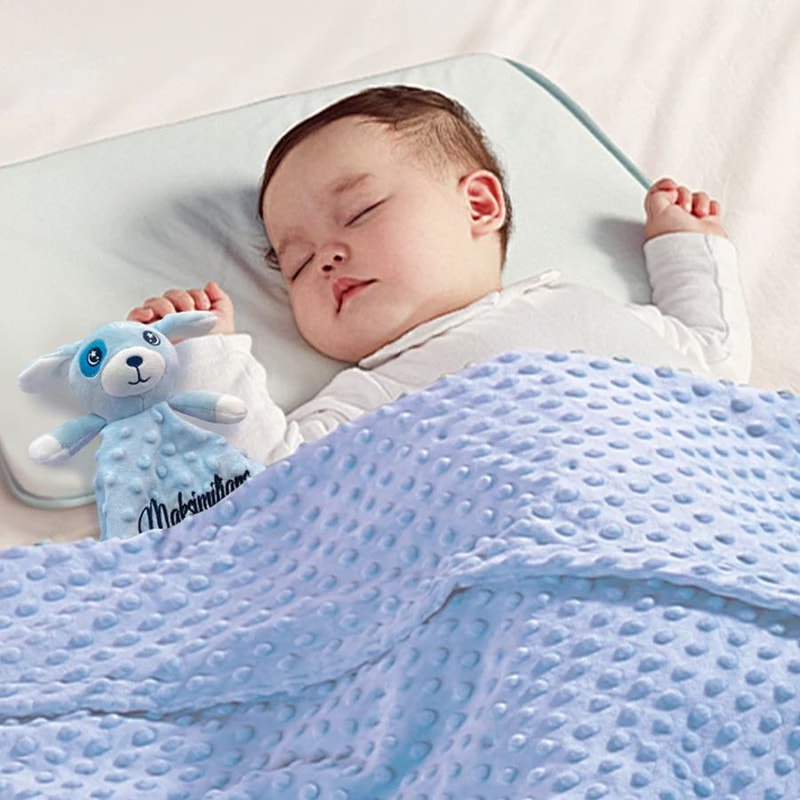 Personalized Newborn Baby Blanket Custom Name Stroller Sleeping Animal Security Towel Gift Set 1