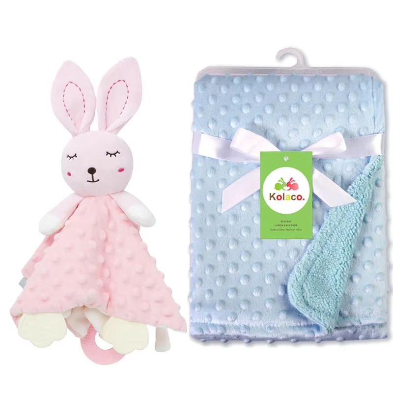 Personalized Newborn Baby Blanket Custom Name Stroller Sleeping Animal Security Towel Gift Set 8