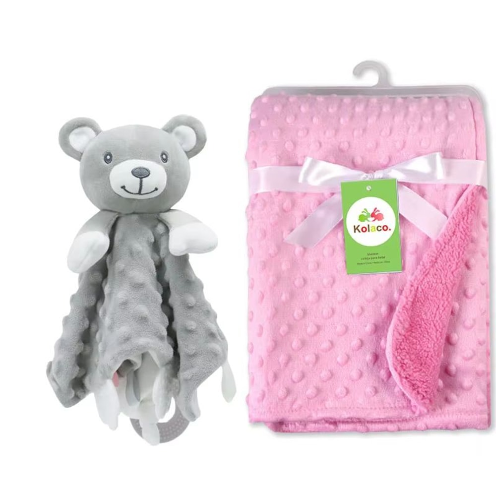 Personalized Newborn Baby Blanket Custom Name Stroller Sleeping Animal Security Towel Gift Set 15