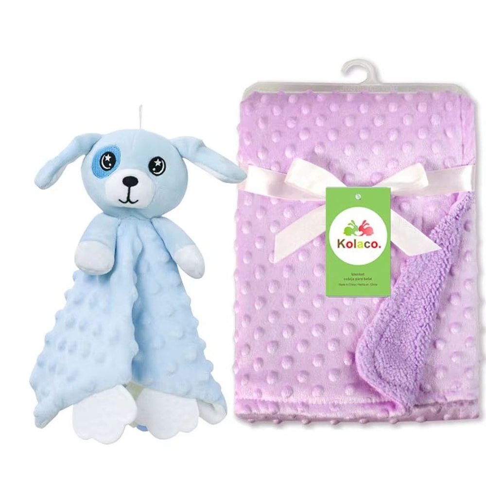 Personalized Newborn Baby Blanket Custom Name Stroller Sleeping Animal Security Towel Gift Set 29