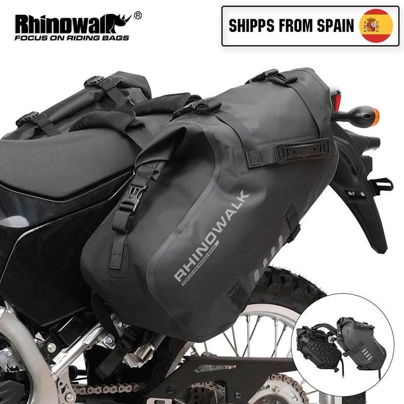 Rhinowalk Waterproof Motorcycle Saddle Bags 2 Piece Universal Side Pannier Set 476gal 740gal 1268ga 0