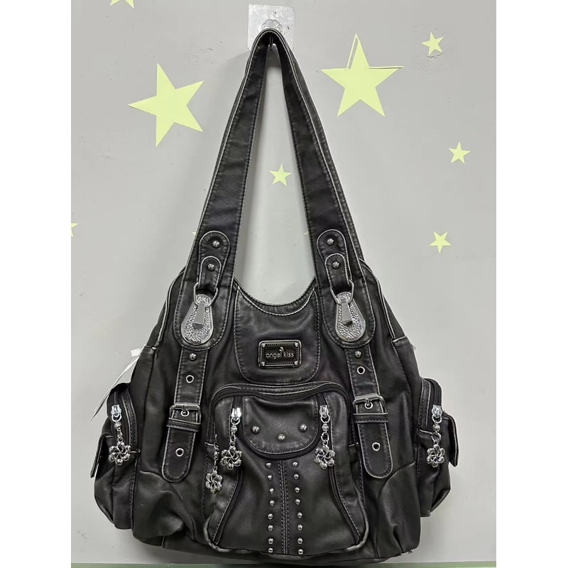 Angelkiss PU Leather Womens Handbag Shoulder Bag Large Fashion Satchel 12