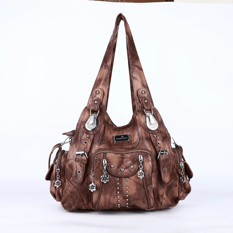 Angelkiss PU Leather Womens Handbag Shoulder Bag Large Fashion Satchel 16