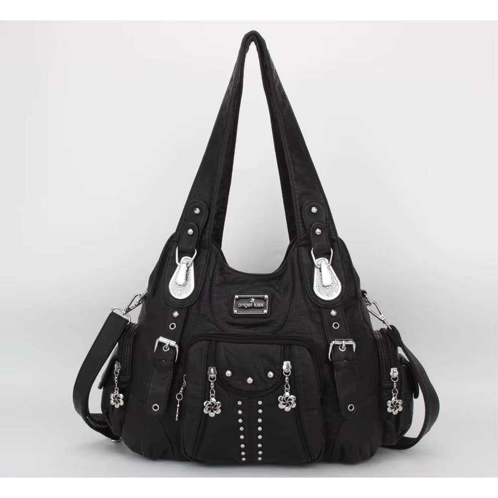 Angelkiss PU Leather Womens Handbag Shoulder Bag Large Fashion Satchel 5