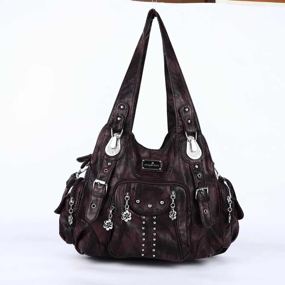 Angelkiss PU Leather Womens Handbag Shoulder Bag Large Fashion Satchel 26