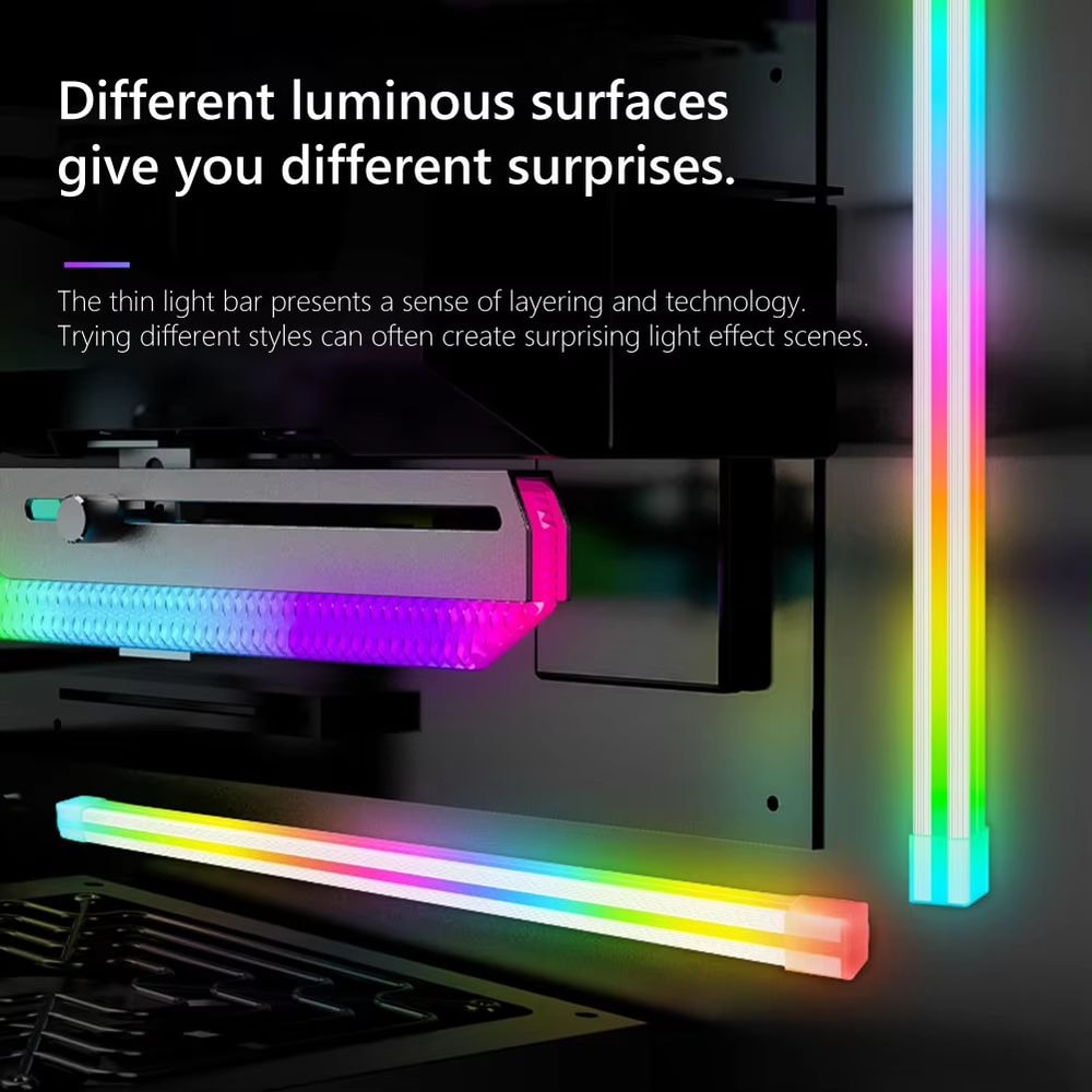 5V ARGB Flexible Motherboard Light Bar 26 LED Silicone Strip 3 Pin 4 Pin Sync Ready 1