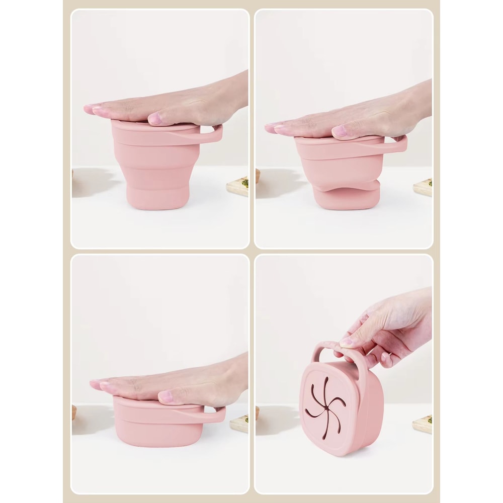 Portable Baby Silicone Snack Cup Soft Silicone Snack Box For Boys Girls 4
