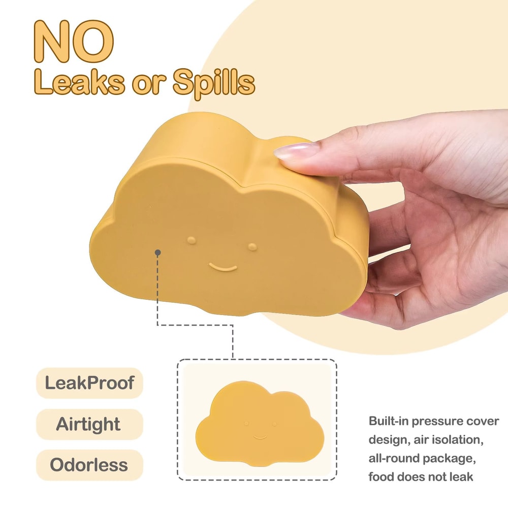 TYRY HU BPA Free Kids Silicone Food Storage Box With Lid Portable Baby Snack Cup 3