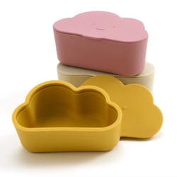 silicone baby snack box with lid bpa free soft portable food container