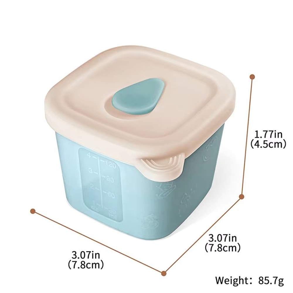 4 Fl Oz Silicone Baby Food Storage Container Reusable Freezer Safe Infant Snack Puree Pot 3