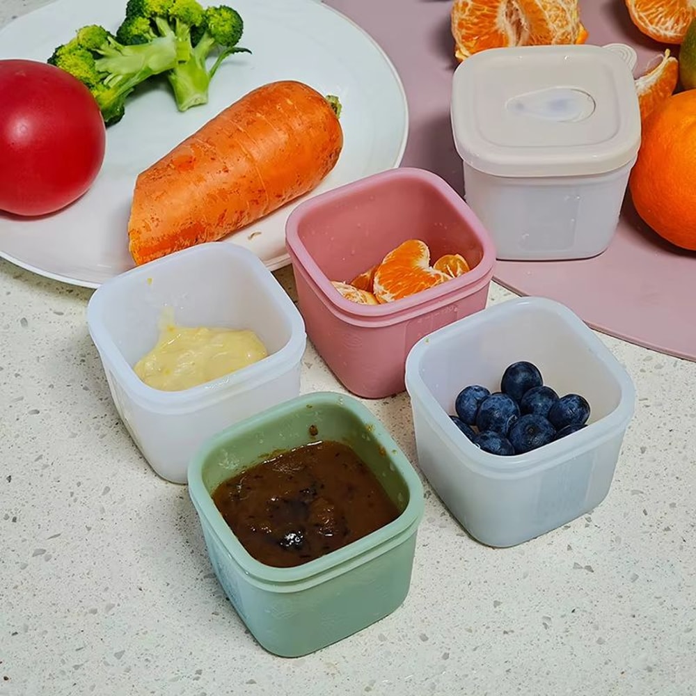 4 Fl Oz Silicone Baby Food Storage Container Reusable Freezer Safe Infant Snack Puree Pot 4
