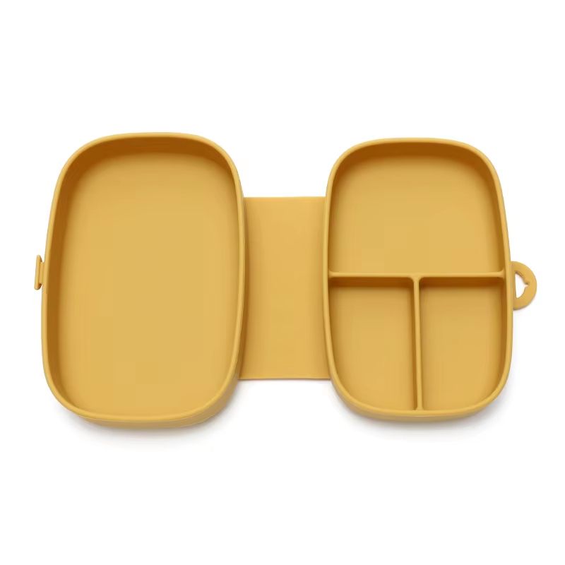 Foldable Silicone Lunch Box Leak Proof Toddler Food Container BPA Free Portable Bento With Lid 11