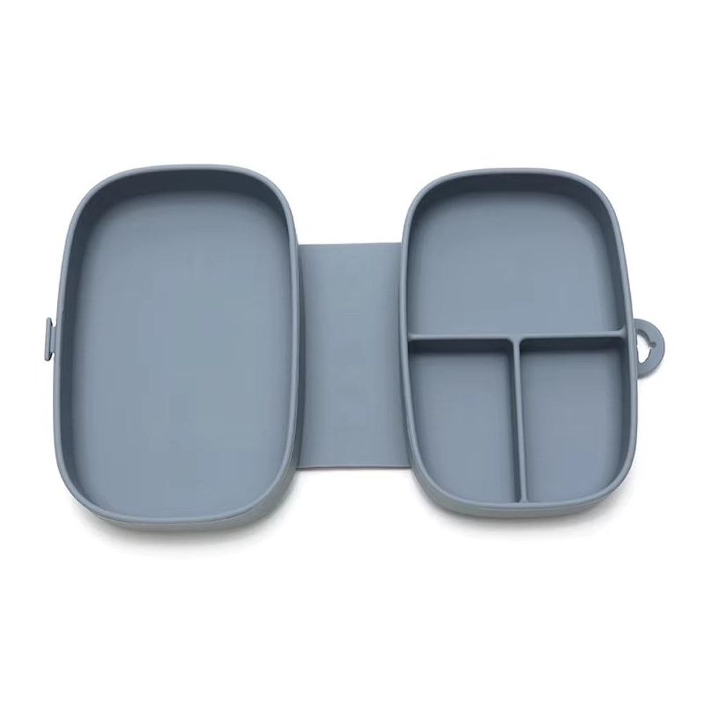 Foldable Silicone Lunch Box Leak Proof Toddler Food Container BPA Free Portable Bento With Lid 12