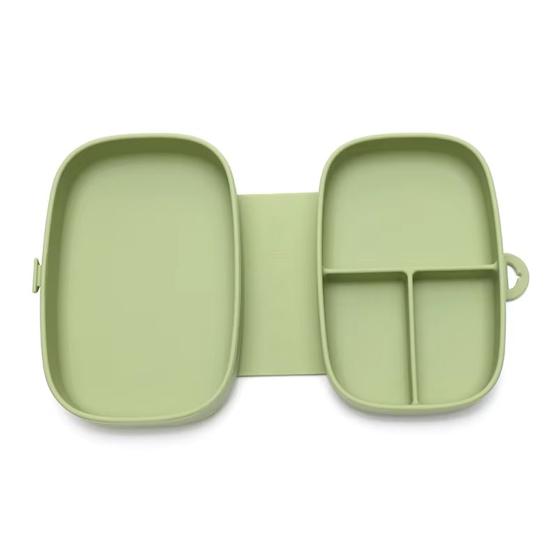 Foldable Silicone Lunch Box Leak Proof Toddler Food Container BPA Free Portable Bento With Lid 17