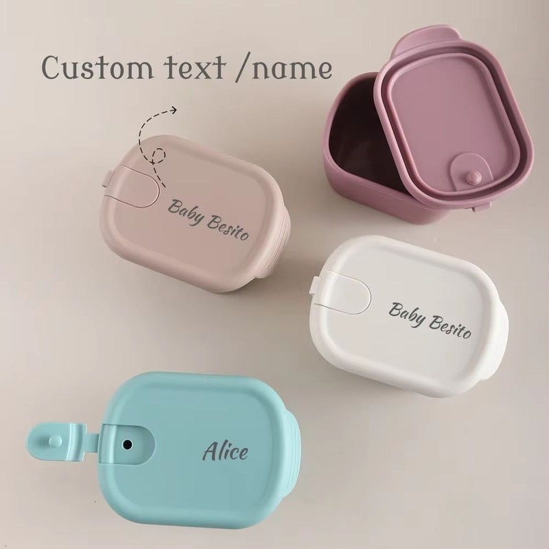 Personalized 1014 Fl Oz Silicone Baby Snack Box Custom Name Leak Proof Bento Container 0