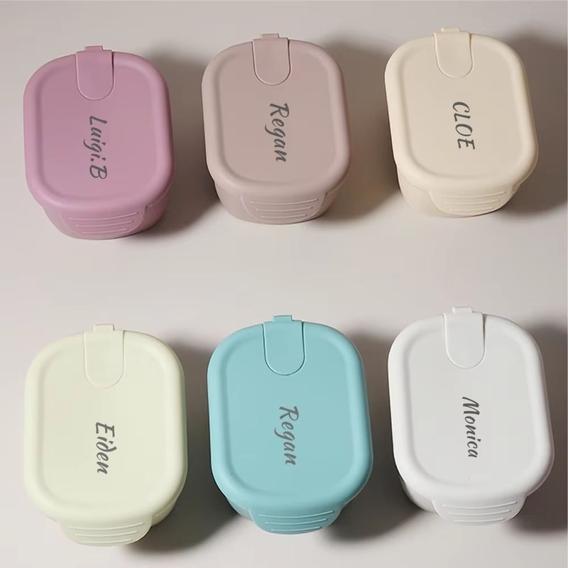 Personalized 1014 Fl Oz Silicone Baby Snack Box Custom Name Leak Proof Bento Container 2