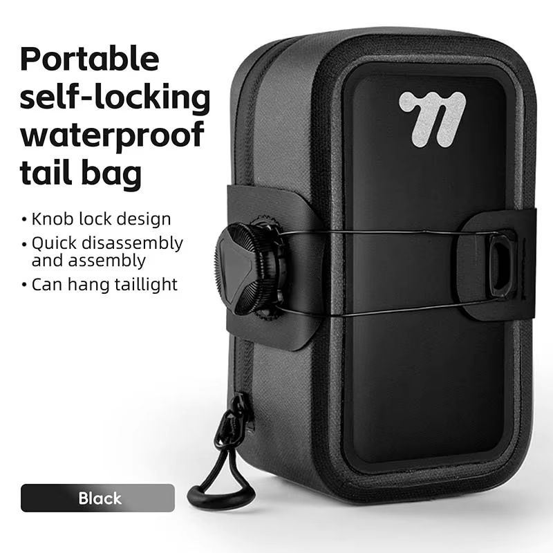 WEST BIKING 05L Waterproof Bike Saddle Bag Seamless TPU Under Seat Mini Tail Pouch 7