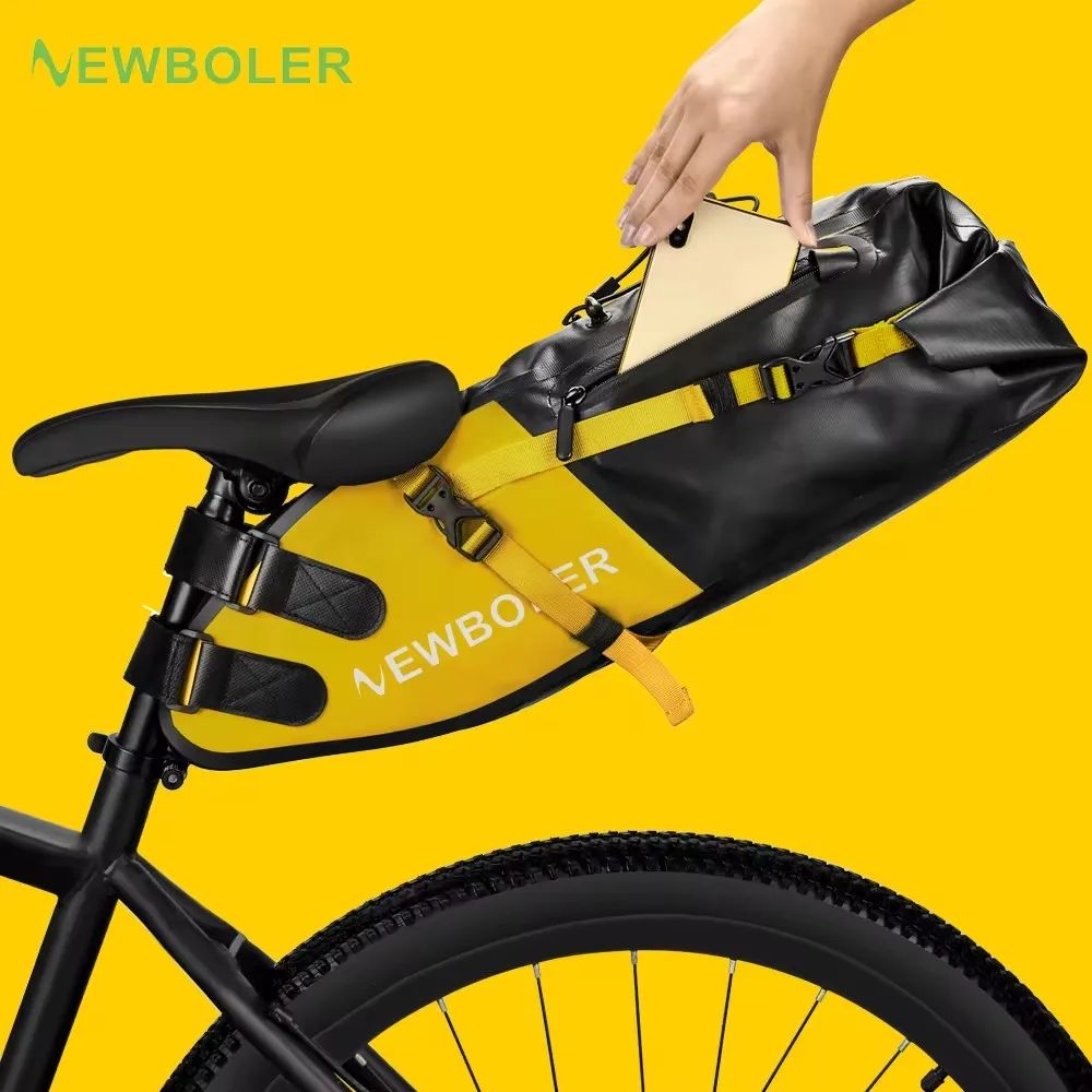 NEWBOLER 613L Waterproof Bike Saddle Bag Foldable Rear Seat Pack For MTB Road Bikepacking 0