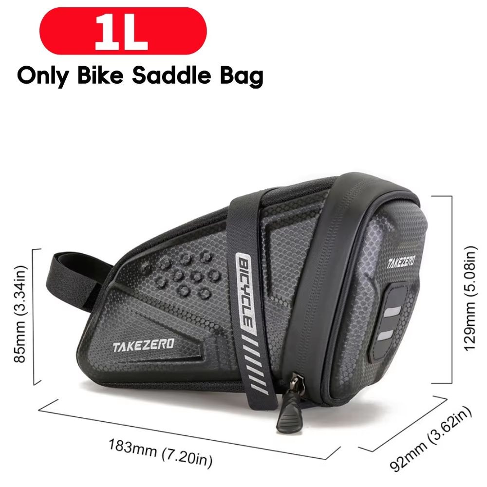 1 L Large Capacity Bicycle Saddle Bag Reflective Back Seat Pouch For Mountain And Road Bikes 9