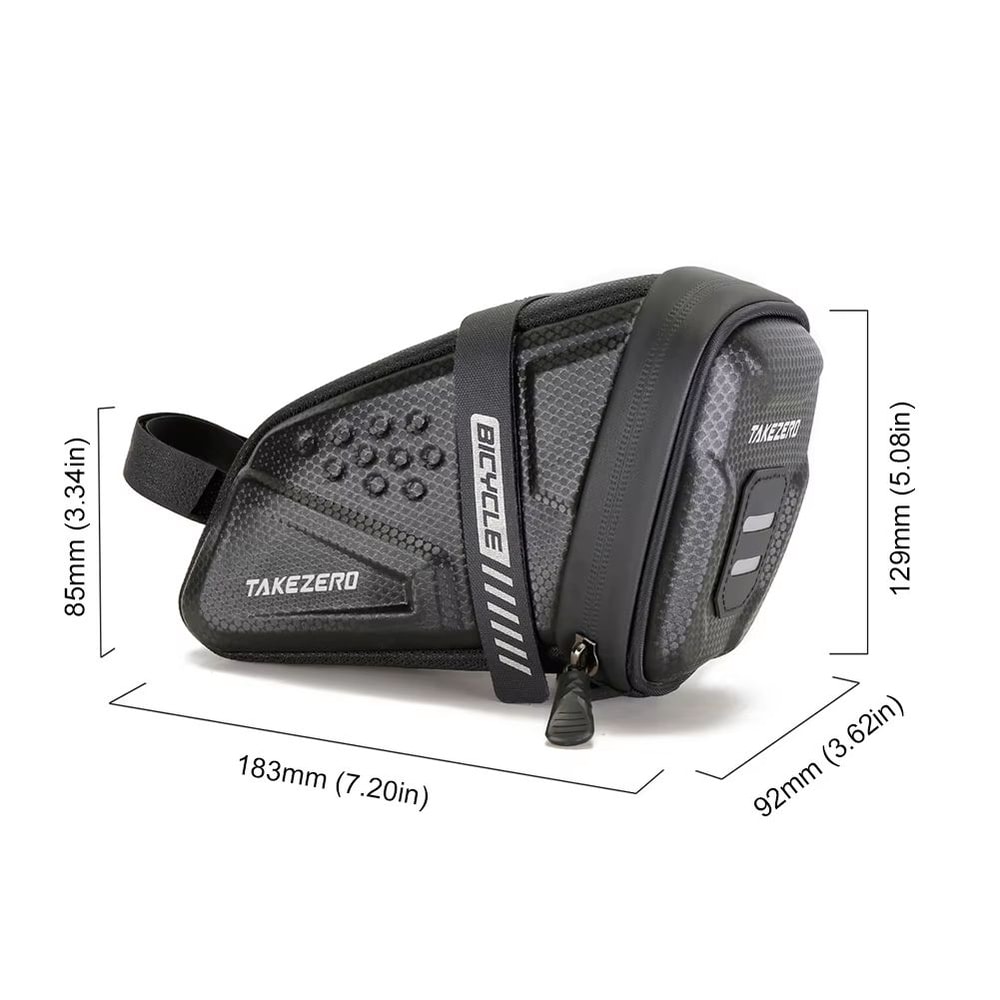 1 L 026 Gal Waterproof Bicycle Saddle Bag Reflective Rear Tool Storage Pouch 7