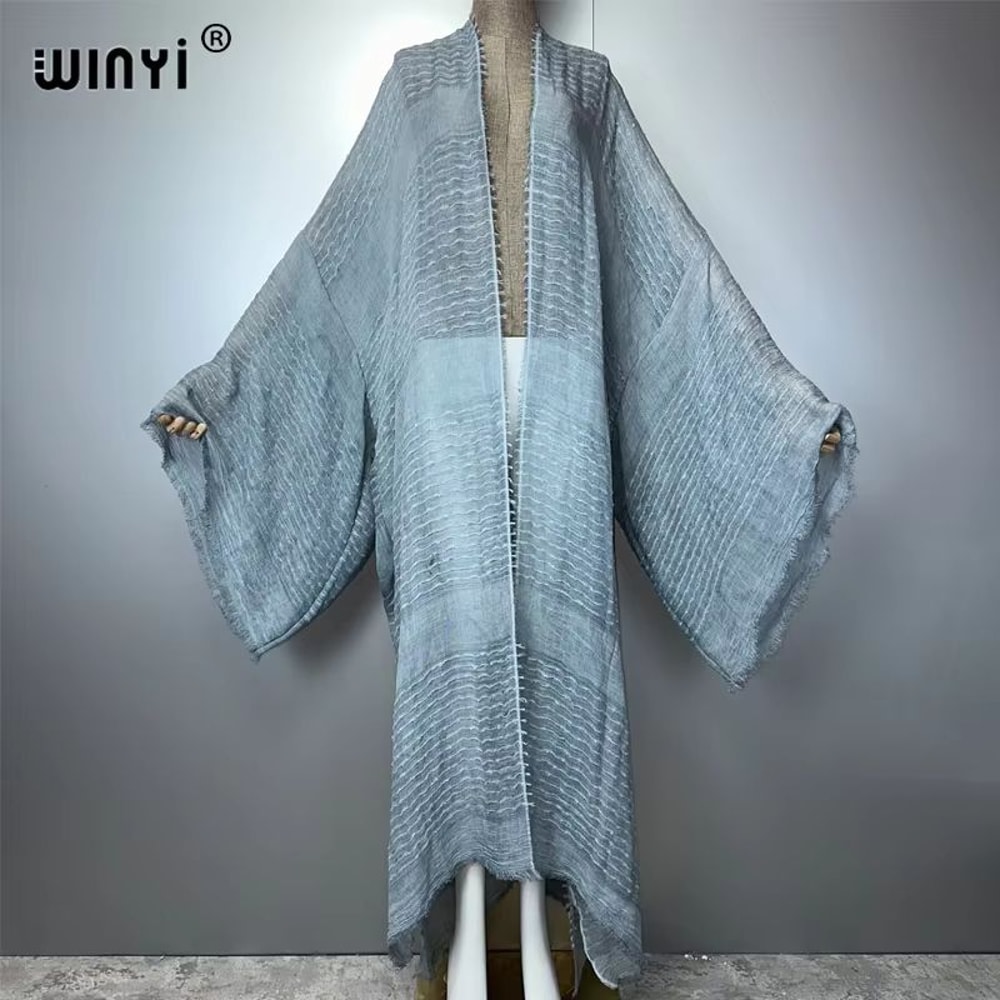 Boho Soft Cardigan Beach Kimono Maxi Cover Up For Women 8