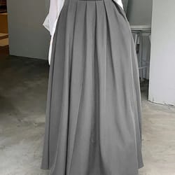 high waist pleated maxi skirt for women