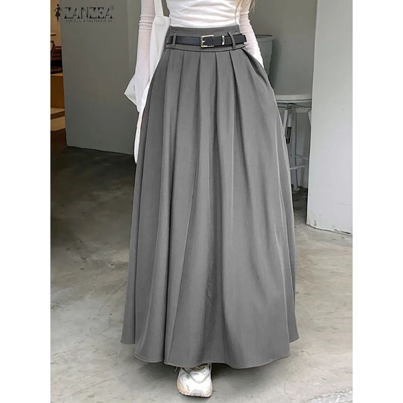 High Waist Pleated Maxi Skirt For Women 10