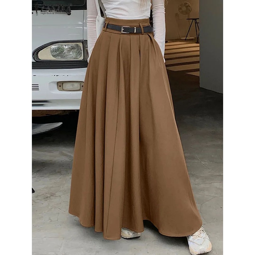 High Waist Pleated Maxi Skirt For Women 3