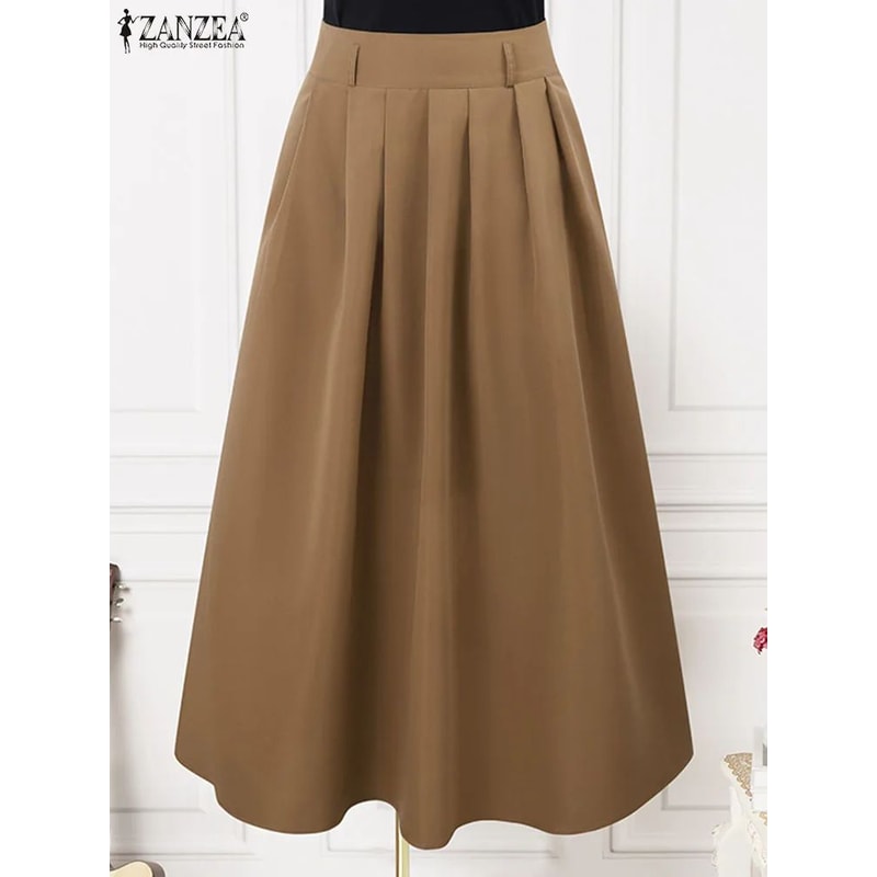 High Waist Pleated Maxi Skirt For Women 4
