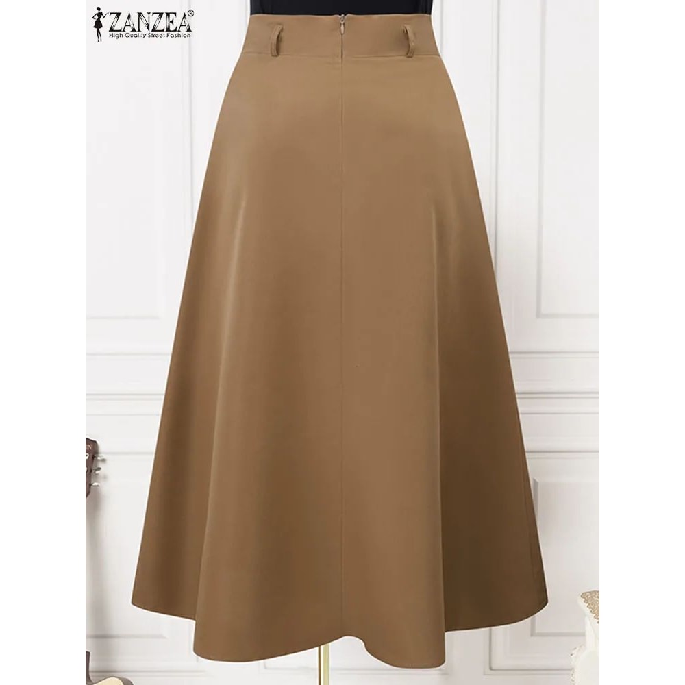 High Waist Pleated Maxi Skirt For Women 8
