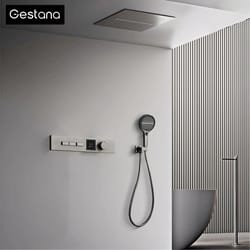 gunmetal brass led temperature display rainfall & waterfall shower system