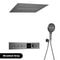 Gunmetal Brass LED Temperature Display Rainfall Waterfall Shower System 9