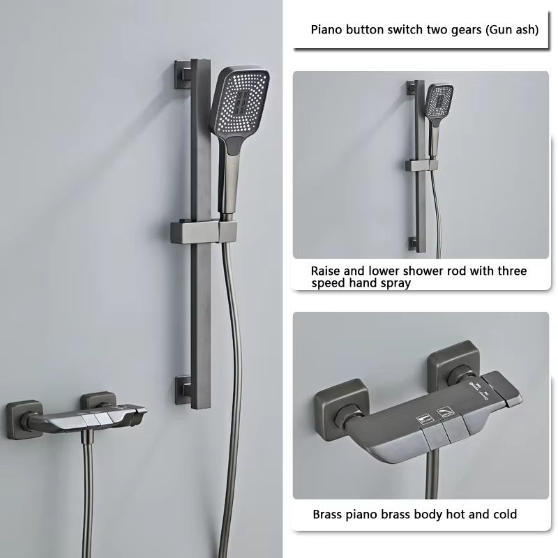 Grey Wall Mounted Digital Display Shower System Full Set 7