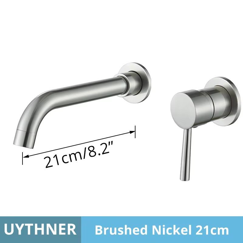 Brushed Gold Black Concealed Wall Mounted Basin Faucet Mixer 13