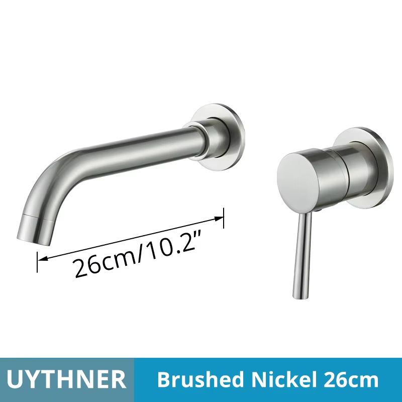 Brushed Gold Black Concealed Wall Mounted Basin Faucet Mixer 14