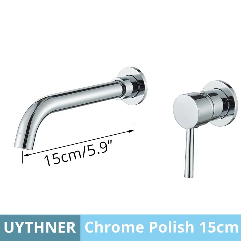 Brushed Gold Black Concealed Wall Mounted Basin Faucet Mixer 15