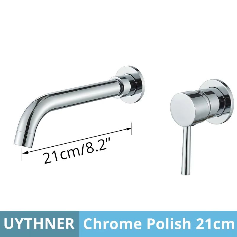 Brushed Gold Black Concealed Wall Mounted Basin Faucet Mixer 16