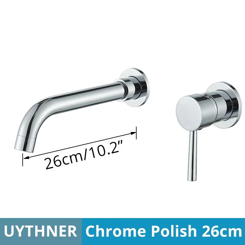 Brushed Gold Black Concealed Wall Mounted Basin Faucet Mixer 17