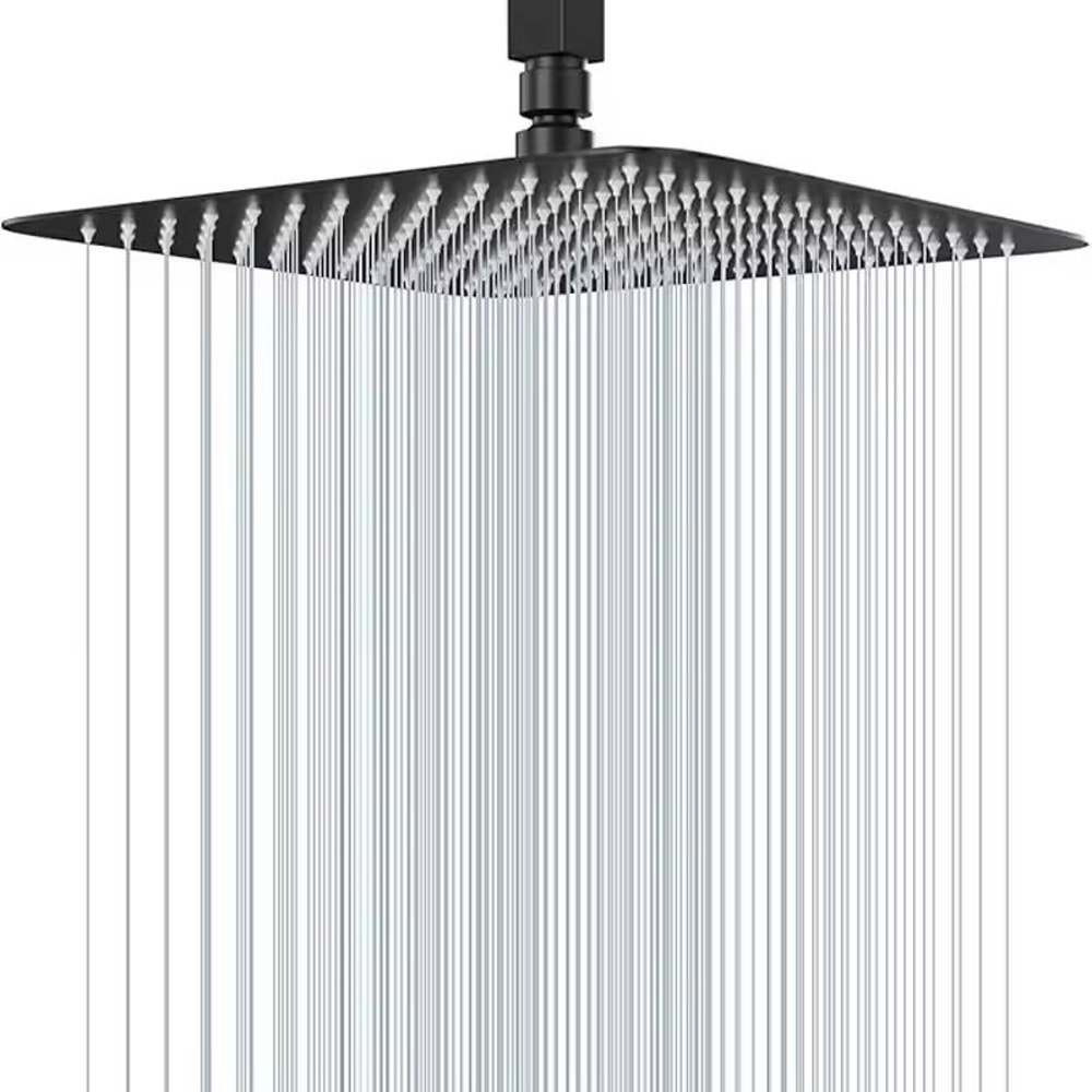 Stainless Steel Waterfall Shower Head In Black Silver Or Gold 8 10 12 0