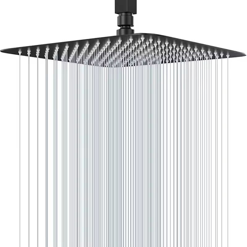 Stainless Steel Waterfall Shower Head In Black Silver Or Gold 8 10 12 0