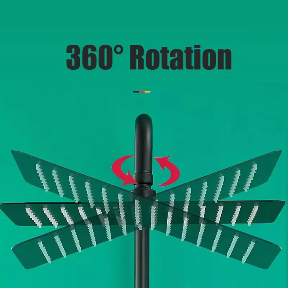 Stainless Steel Waterfall Shower Head In Black Silver Or Gold 8 10 12 4