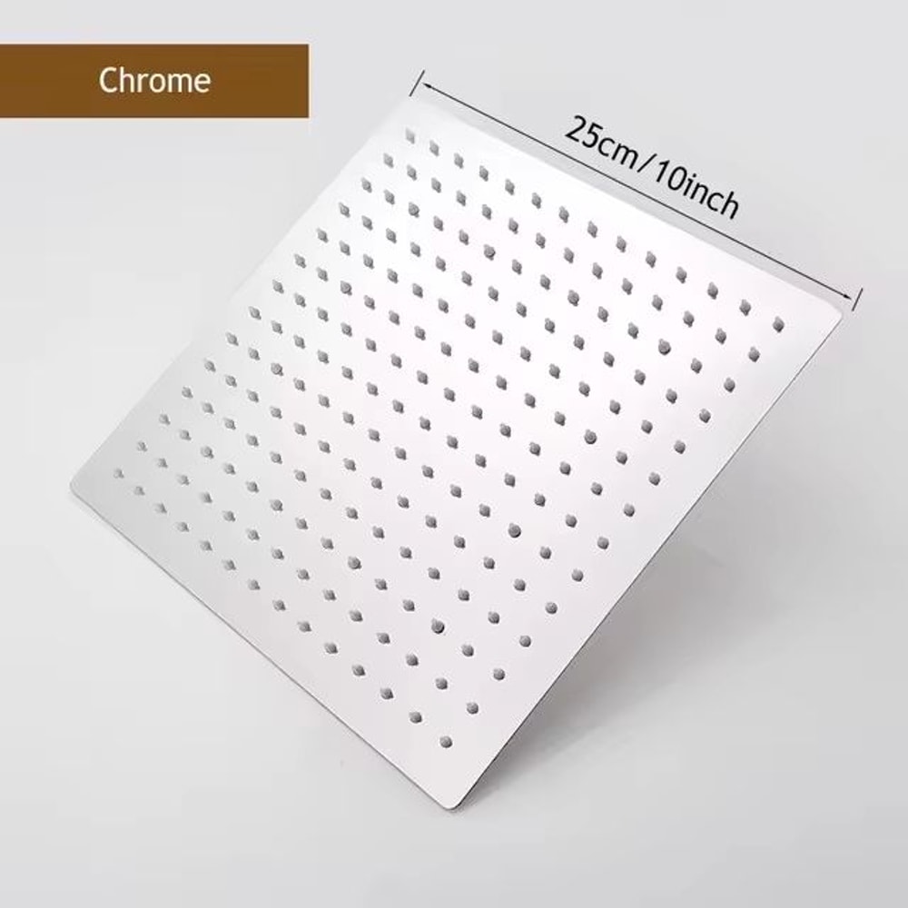 Stainless Steel Waterfall Shower Head In Black Silver Or Gold 8 10 12 7