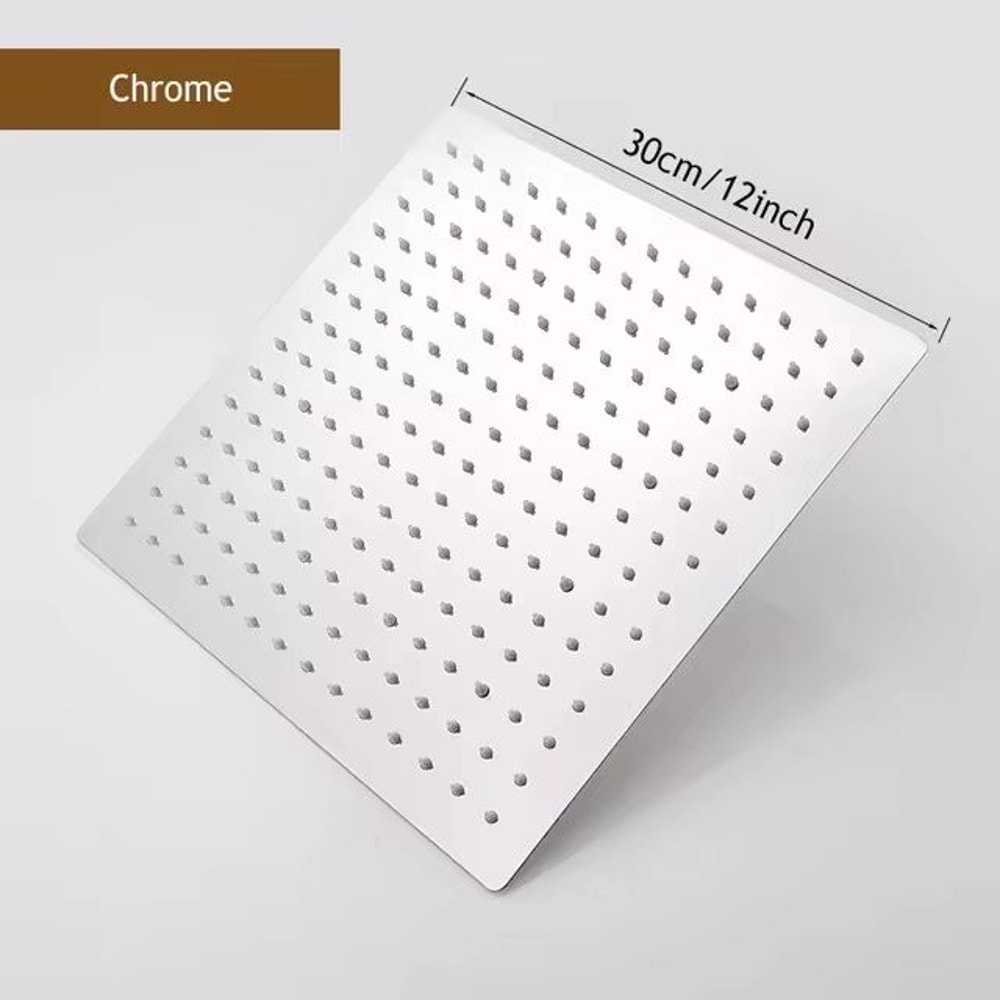 Stainless Steel Waterfall Shower Head In Black Silver Or Gold 8 10 12 8