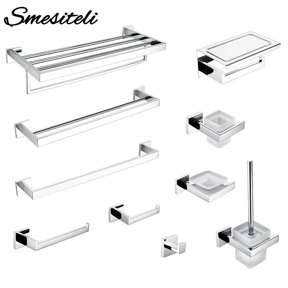 Stainless Steel Bathroom Hardware Set With Toilet Paper Holder And Accessories 1