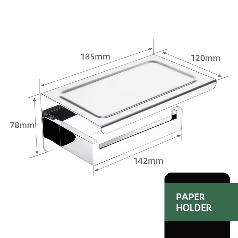 Stainless Steel Bathroom Hardware Set With Toilet Paper Holder And Accessories 16