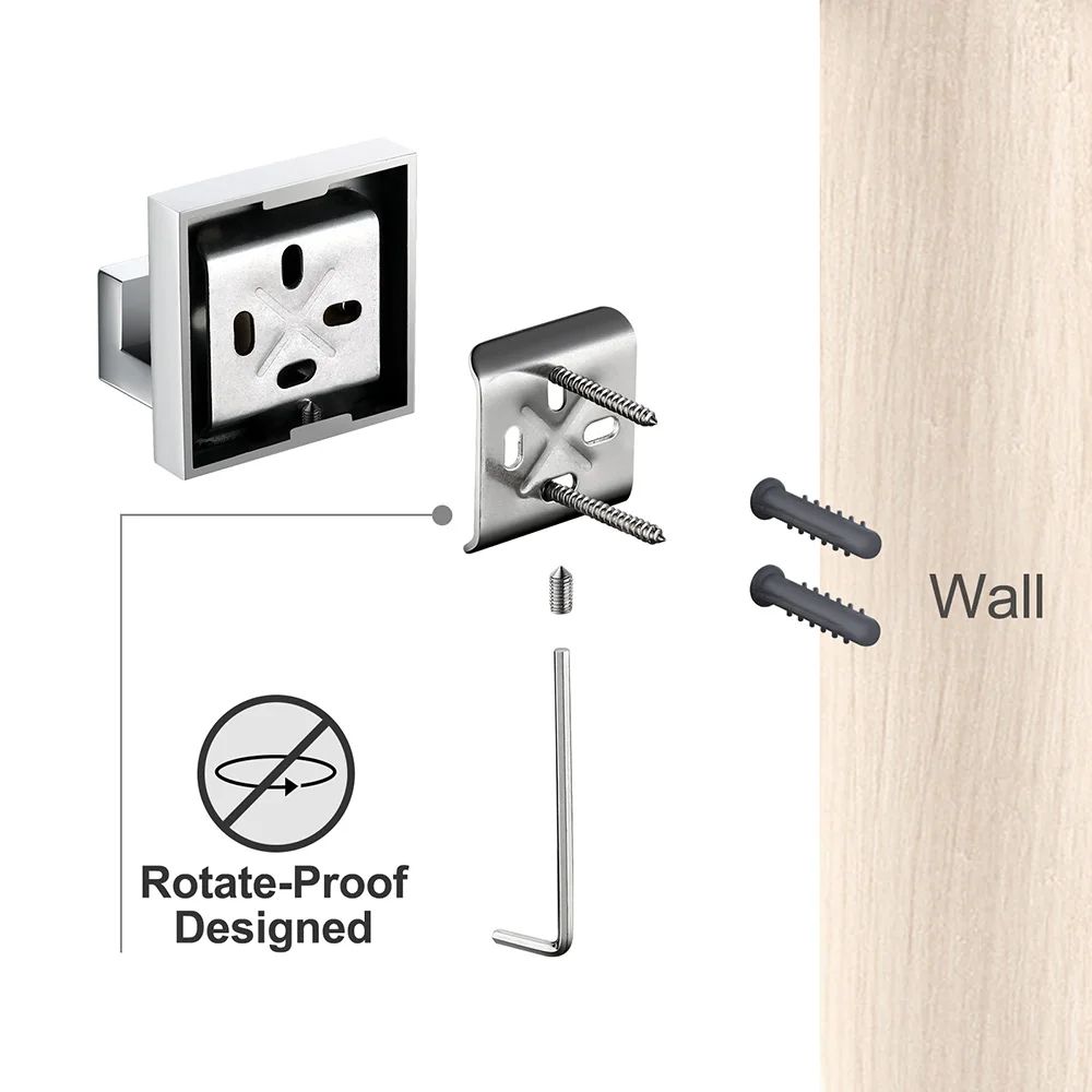 Stainless Steel Bathroom Hardware Set With Toilet Paper Holder And Accessories 5