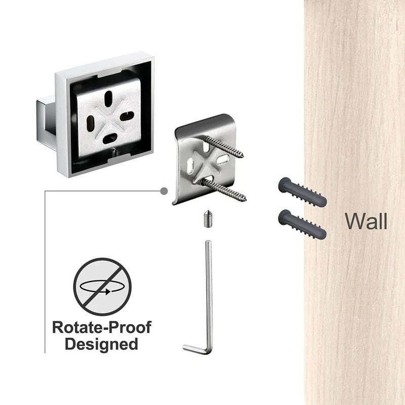 Stainless Steel Bathroom Hardware Set With Toilet Paper Holder And Accessories 5